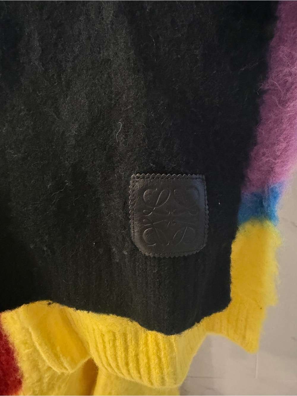 Loewe Wool Knit Multicolor Yellow Sweater with Matching Scarf - Picture 7 of 7